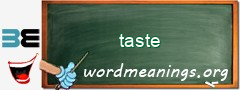 WordMeaning blackboard for taste